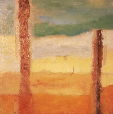 Painting titled "Landscape 1" by Walstra, Original Artwork, Acrylic Mounted on Wood Stretcher frame