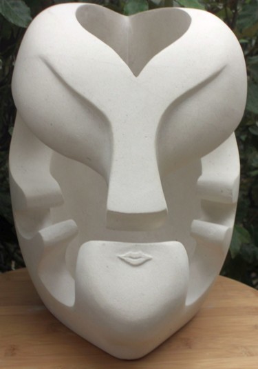 Sculpture intitulée "le masque" par Walter Kuschniersch, Œuvre d'art originale, Pierre