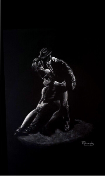 Dessin intitulée "Tango" par Walter Ahumada, Œuvre d'art originale, Crayon