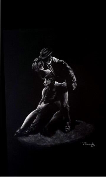 Drawing titled "Tango" by Walter Ahumada, Original Artwork, Pencil