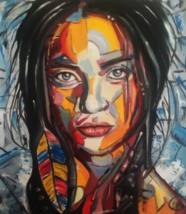 Painting titled "Wild Woman" by Walter Geraci, Original Artwork, Oil
