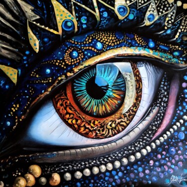 Painting titled "Galaxy Eye" by Walter Geraci, Original Artwork, Oil