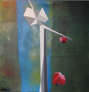 Painting titled "2 Äpfel" by Walter Lehmann, Original Artwork, Acrylic