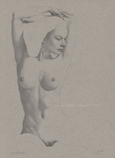 Zeichnungen mit dem Titel ""Ballerina Nr.1 (23…" von Walter Roos, Original-Kunstwerk, Bleistift