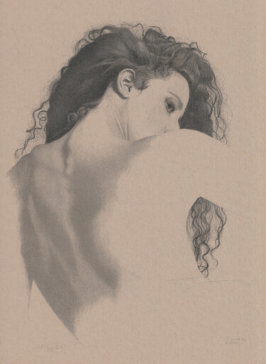 Drawing titled ""Curly Nr.4 (23:01)"" by Walter Roos, Original Artwork, Pencil