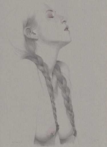 Drawing titled ""Curly Nr.8 (21:55)"" by Walter Roos, Original Artwork, Pencil