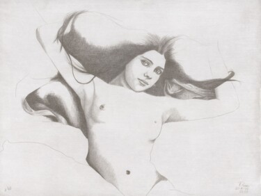 Tekening getiteld ""Nr.40 (22:09)"" door Walter Roos, Origineel Kunstwerk, Silverpoint