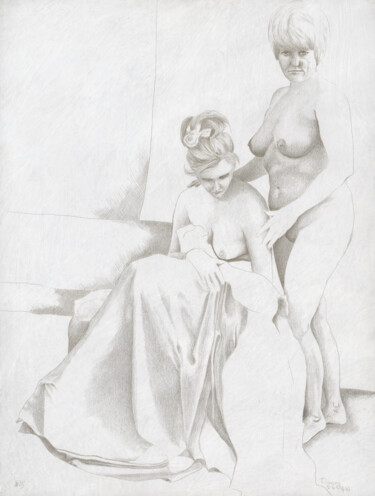 Drawing titled ""Nr.25(17:40)"" by Walter Roos, Original Artwork, Silverpoint