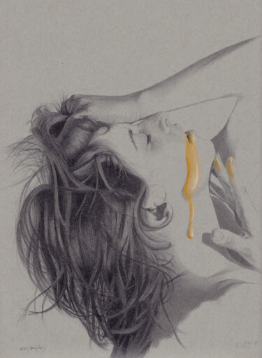 Drawing titled ""Honiglust (18:05)"" by Walter Roos, Original Artwork, Pencil
