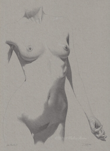 Dessin intitulée ""Pose Nr. 21 (18:49…" par Walter Roos, Œuvre d'art originale, Crayon