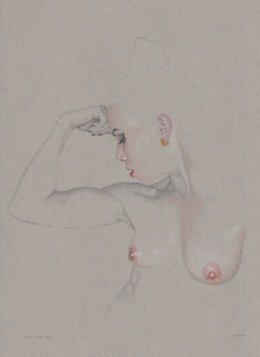 Рисунок под названием ""Lisbeth's power (2…" - Walter Roos, Подлинное произведение искусства, Карандаш