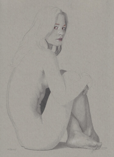 Drawing titled ""Pose Nr.26" (0:03)"" by Walter Roos, Original Artwork, Pencil