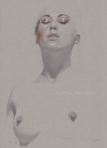 Рисунок под названием ""Close your eyes (1…" - Walter Roos, Подлинное произведение искусства, Карандаш