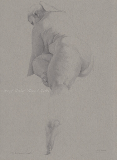 Drawing titled ""Säule (0:06)"" by Walter Roos, Original Artwork, Pencil