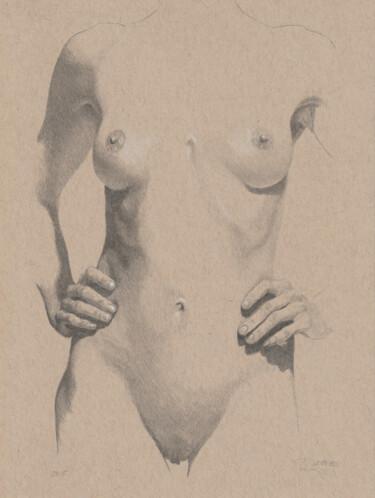 Σχέδιο με τίτλο ""Torso (23:15)"" από Walter Roos, Αυθεντικά έργα τέχνης, Μολύβι