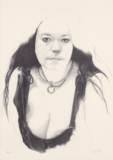 图画 标题为“"Sandra" (17:53)"” 由Walter Roos, 原创艺术品, 铅笔