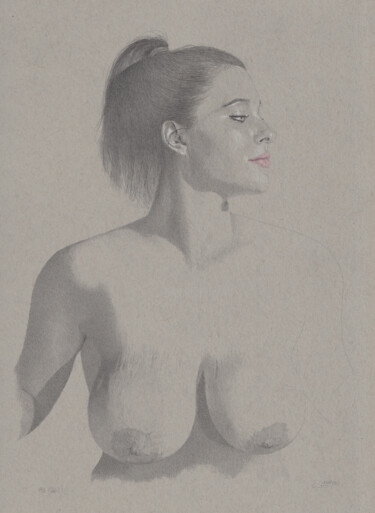 Drawing titled ""Stolz? (18:26)"" by Walter Roos, Original Artwork, Pencil
