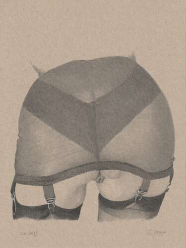 Zeichnungen mit dem Titel ""ANr.5 (23.28)"" von Walter Roos, Original-Kunstwerk, Bleistift
