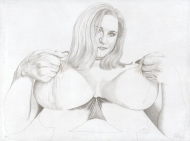 Drawing titled ""Nr. 30 (21:56)"" by Walter Roos, Original Artwork, Silverpoint