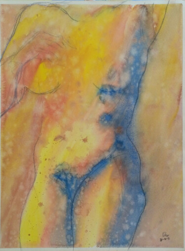Peinture intitulée ""Nr. 314"" par Walter Roos, Œuvre d'art originale, Aquarelle