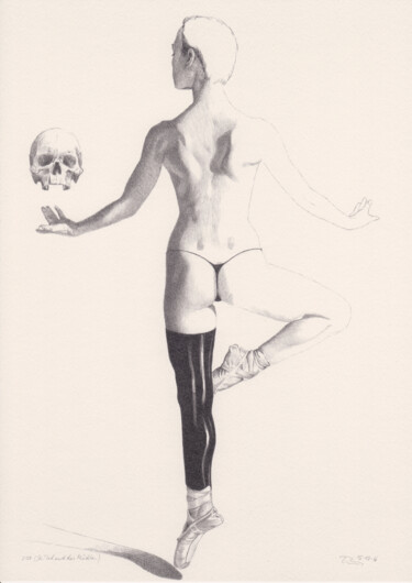 「"Der Tod und das Mä…」というタイトルの描画 Walter Roosによって, オリジナルのアートワーク, 鉛筆