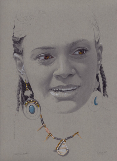 Disegno intitolato ""Sona Jobarteh (23:…" da Walter Roos, Opera d'arte originale, Matita