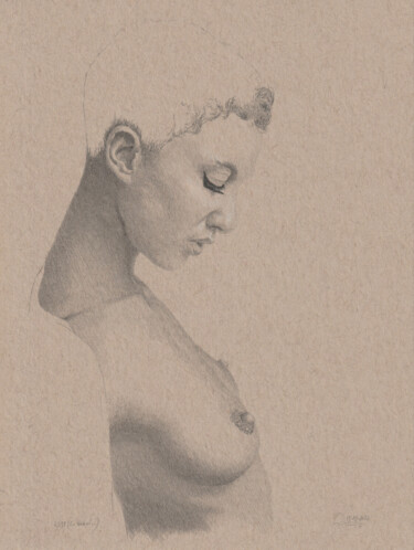 Drawing titled ""C. looks down (23:…" by Walter Roos, Original Artwork, Pencil