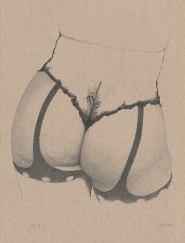 Zeichnungen mit dem Titel ""Nr.1 (17:18)"" von Walter Roos, Original-Kunstwerk, Bleistift