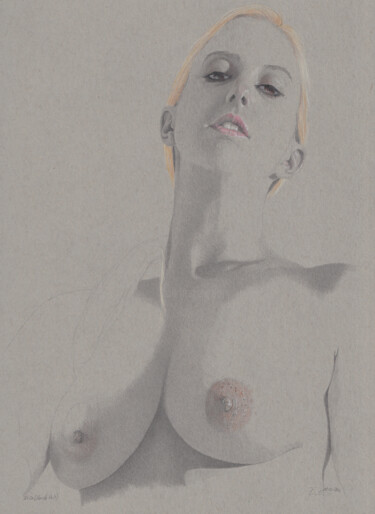 图画 标题为“"Blonde Nr.4 (22:30…” 由Walter Roos, 原创艺术品, 铅笔