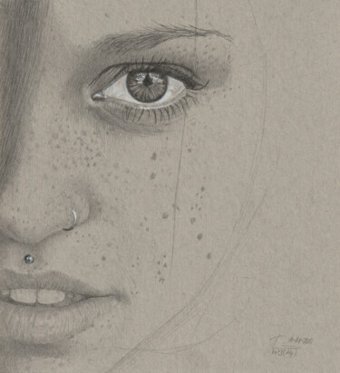 Drawing titled ""Aly. (0:15)"" by Walter Roos, Original Artwork, Pencil