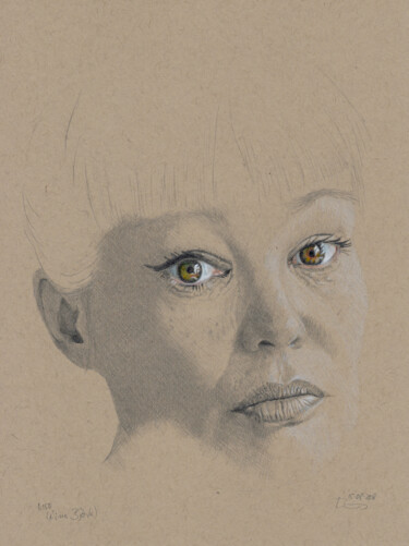 图画 标题为“"Nina Björk (0.50)"” 由Walter Roos, 原创艺术品, 铅笔