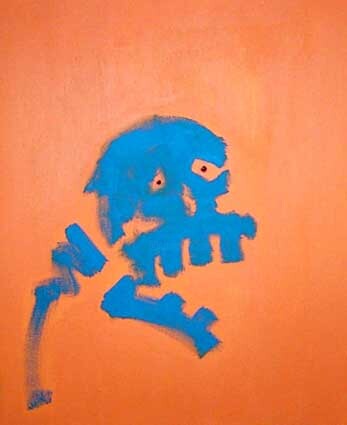 Peinture intitulée "orange qui peu" par Walter Sené, Œuvre d'art originale