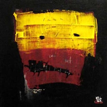 Peinture intitulée "tete jaune" par Walter Sené, Œuvre d'art originale