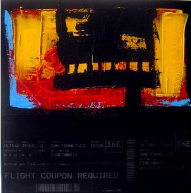 Peinture intitulée "flight-coupon" par Walter Sené, Œuvre d'art originale