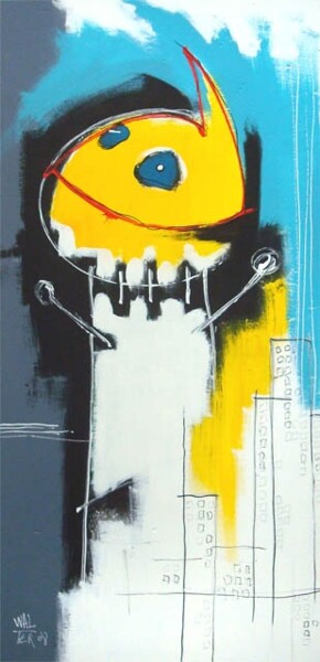 Peinture intitulée "Force jaune" par Walter Sené, Œuvre d'art originale