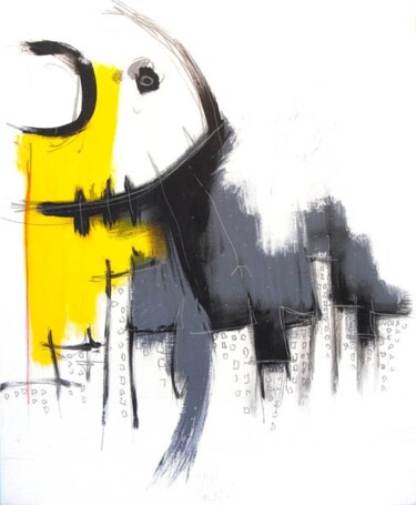 Peinture intitulée "Un p'tit jaune" par Walter Sené, Œuvre d'art originale