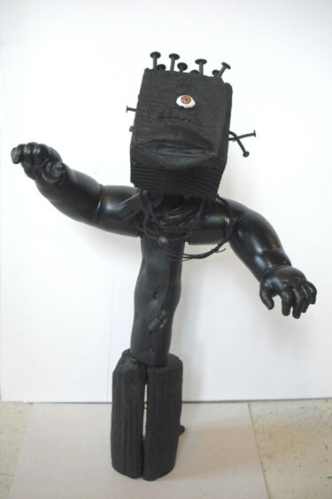 Sculpture intitulée "Monsieur gros bras" par Walter Sené, Œuvre d'art originale