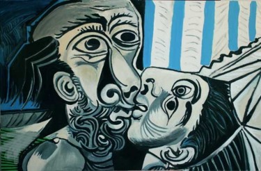 Pittura intitolato "Il Bacio Picasso -…" da Walter Cozzoli, Opera d'arte originale