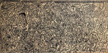 Gravures & estampes intitulée "Guerre et paix" par Walter Scott, Œuvre d'art originale, Xylographie