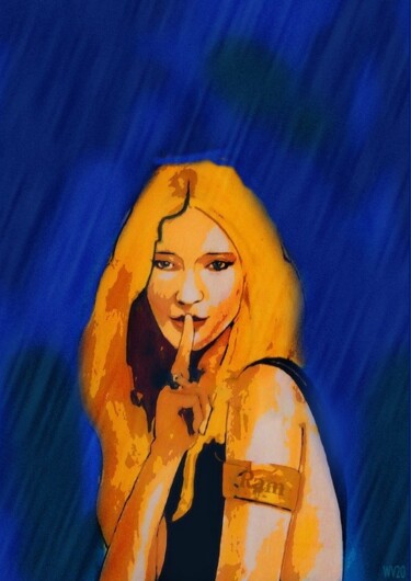 Рисунок под названием "Long Haired Lady" - Walter Vermeulen, Подлинное произведение искусства, Карандаш