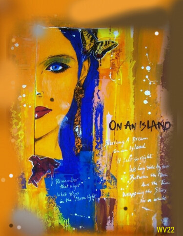 Painting titled "On an island" by Walter Vermeulen, Original Artwork, Digital Painting