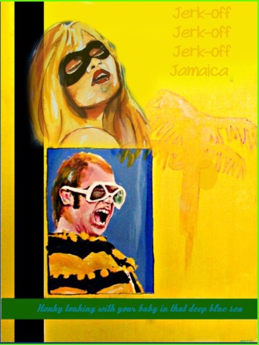 Schilderij getiteld "Jamaica Jerk-off" door Walter Vermeulen, Origineel Kunstwerk, Digitaal Schilderwerk