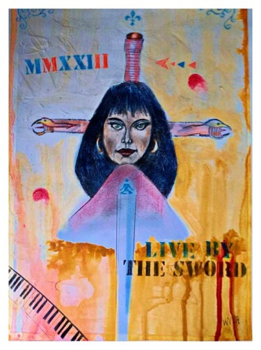 Dessin intitulée "Live By The Sword" par Walter Vermeulen, Œuvre d'art originale, Crayon