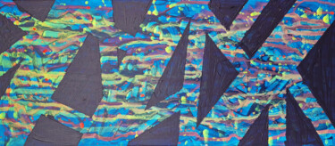 Schilderij getiteld "Kaleidoskop in Blau" door Waltraud Zechmeister, Origineel Kunstwerk, Acryl
