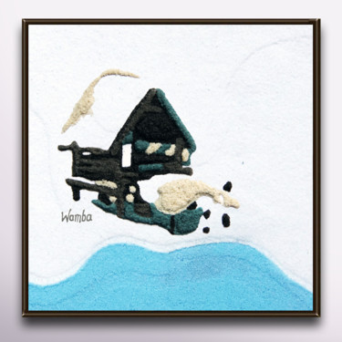Peinture intitulée "abri-hivernal" par Fabrice Wamba, Œuvre d'art originale, Acrylique