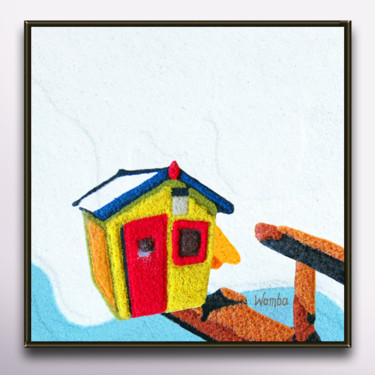 Peinture intitulée "petite-maison-dans-…" par Fabrice Wamba, Œuvre d'art originale, Acrylique