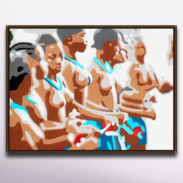 Картина под названием "Princess" - Fabrice Wamba, Подлинное произведение искусства, Песок