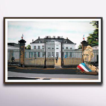 Картина под названием "Château De Villiers" - Fabrice Wamba, Подлинное произведение искусства, Акрил