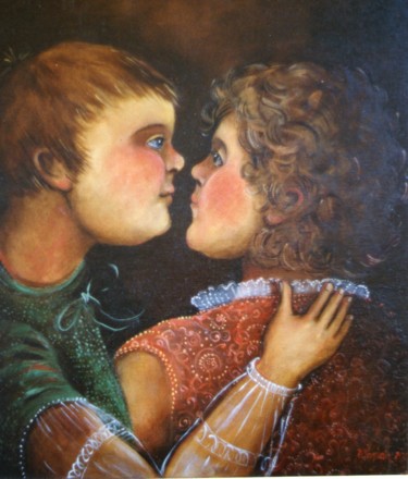 Pittura intitolato "Amore" da Wanda Dorota Ozieranska, Opera d'arte originale, Olio