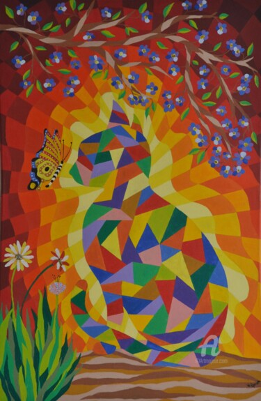 Pintura titulada "O Jardim de Merida" por Wanessa Aroucha, Obra de arte original, Oleo